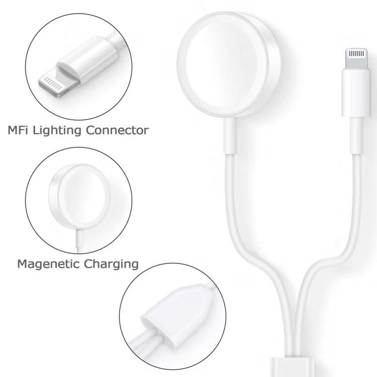 2 in 1 Wireless Charger for Apple Watch Series 1 2 3 4 USB Magnetic Charging Cable 3.3 feet/1meter for iPhone 7 8 X Max